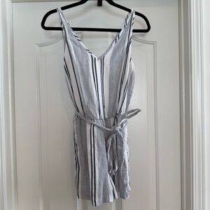 Olive & Oak Navy and White Striped Romper